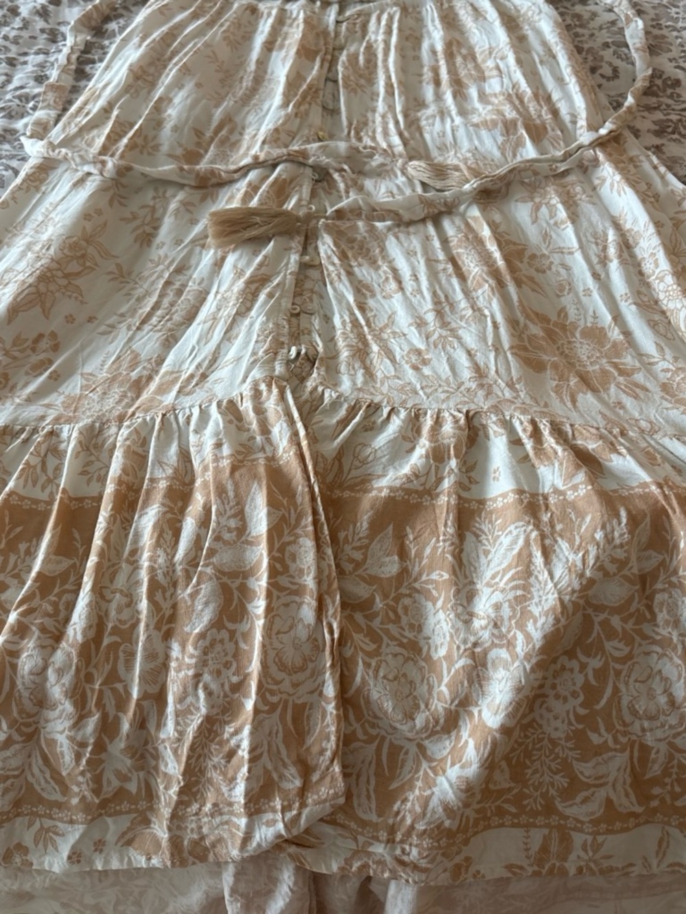 Petal & Pup Cream and Tan Floral Maxi Dress - Picture 5 of 5